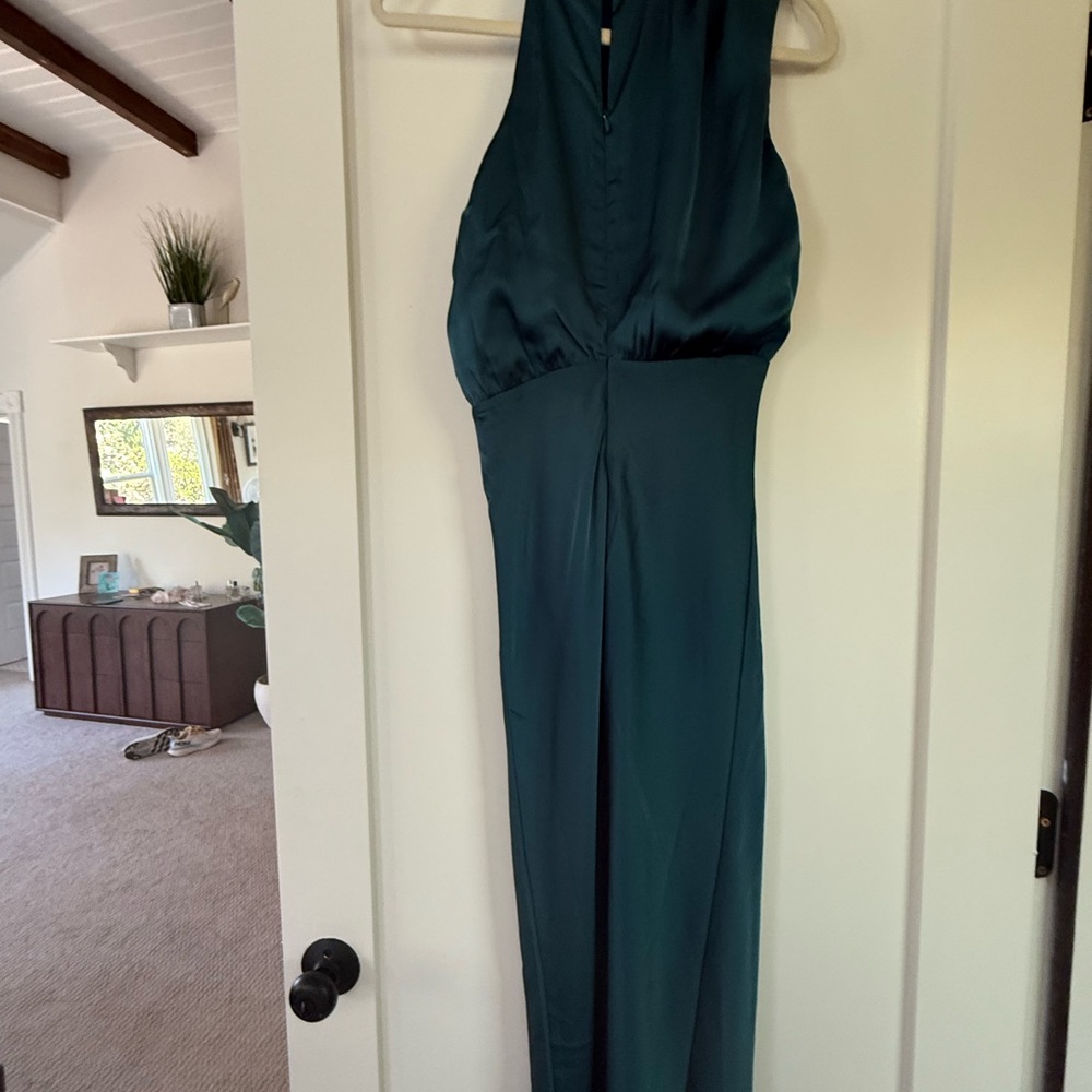 Elegant Teal Sleeveless Gown